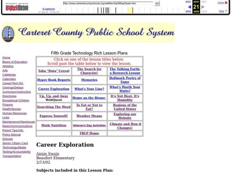 Career Exploration Lesson Plan