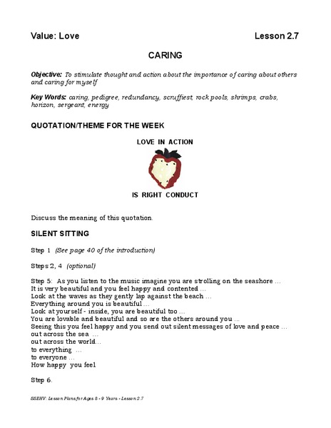 Caring Lesson Plan