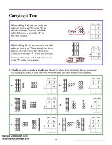 Carrying to Tens Worksheet
