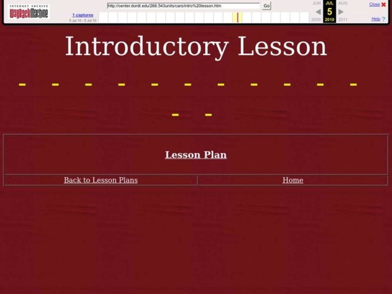 Cars Lesson Plan