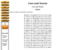 Cars and Trucks Worksheet