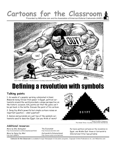 Cartoons for the Classroom: Defining a Revolution with Symbols Worksheet
