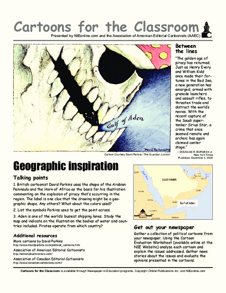 Cartoons for the Classroom: Geographic Inspiration Worksheet