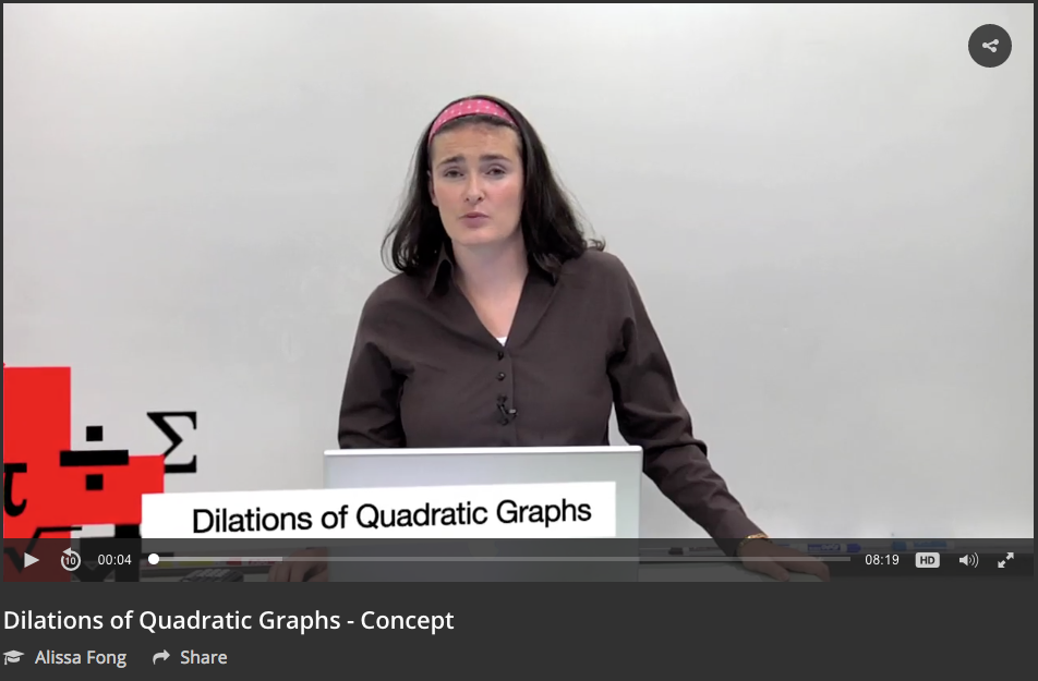 Dilations of Quadratic Graphs Instructional Video