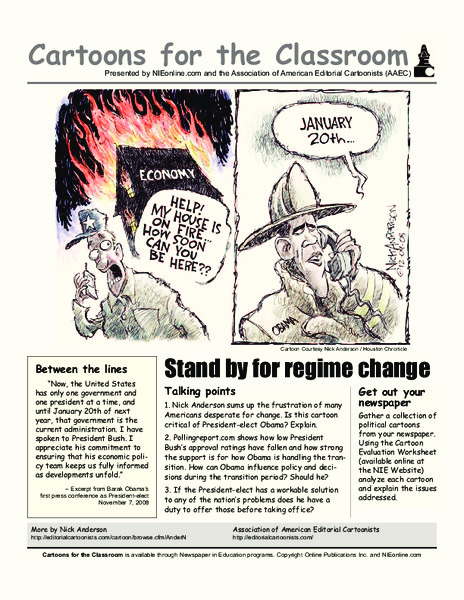 Cartoons for the Classroom: Stand by for Regime Change Worksheet