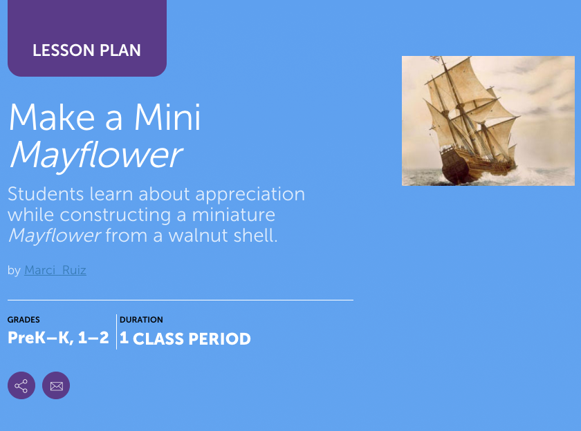 Make a Mini Mayflower Lesson Plan