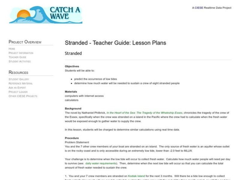 Catch a Wave Lesson Plan