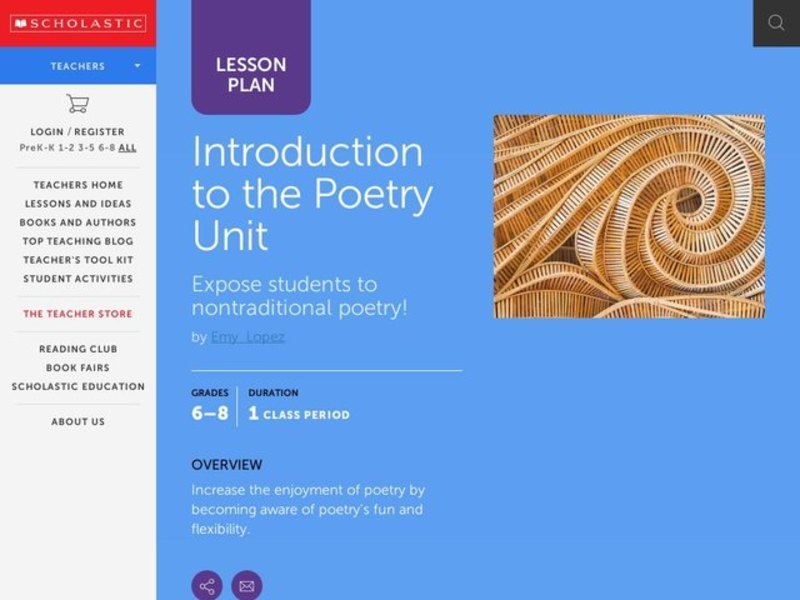 Introduction to the Poetry Unit Lesson Plan