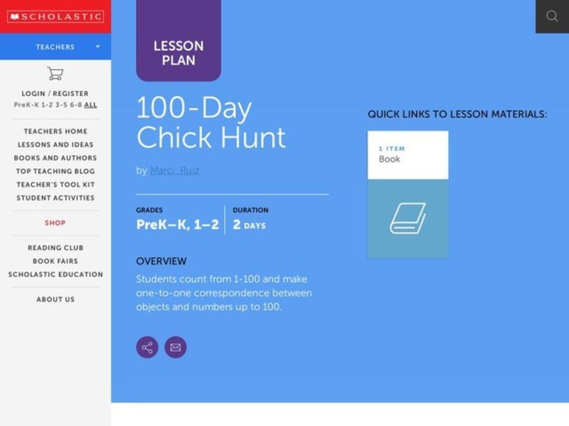 100 Day Chick Hunt Lesson Plan