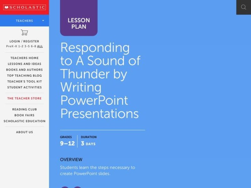 Responding to A Sound of Thunder by Writing PowerPoint Presentations Lesson Plan