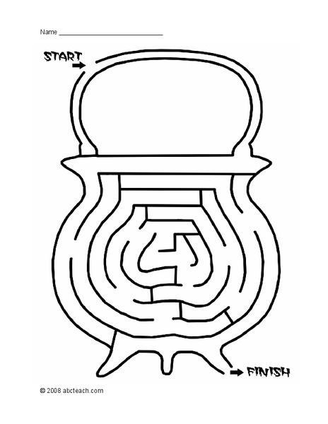 Cauldron Maze Worksheet