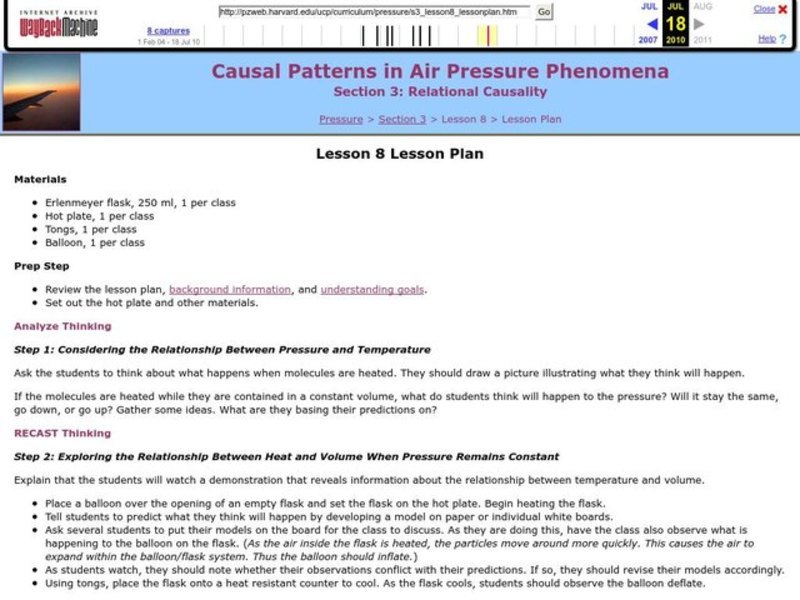 Causal Patterns in Air Pressure Phenomena Lesson Plan