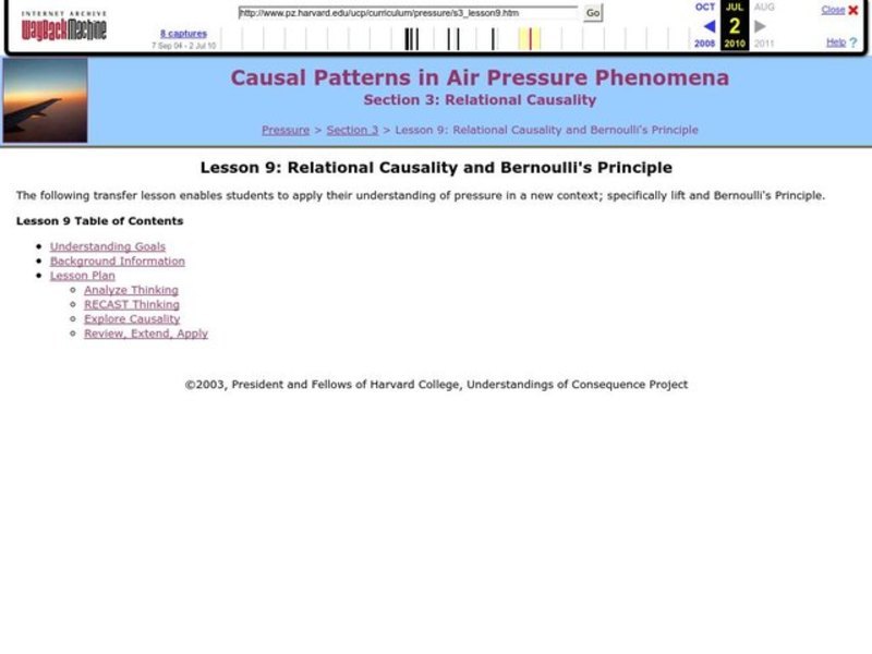 Causal Patterns in Air Pressure Phenomena Section 3 Lesson Plan