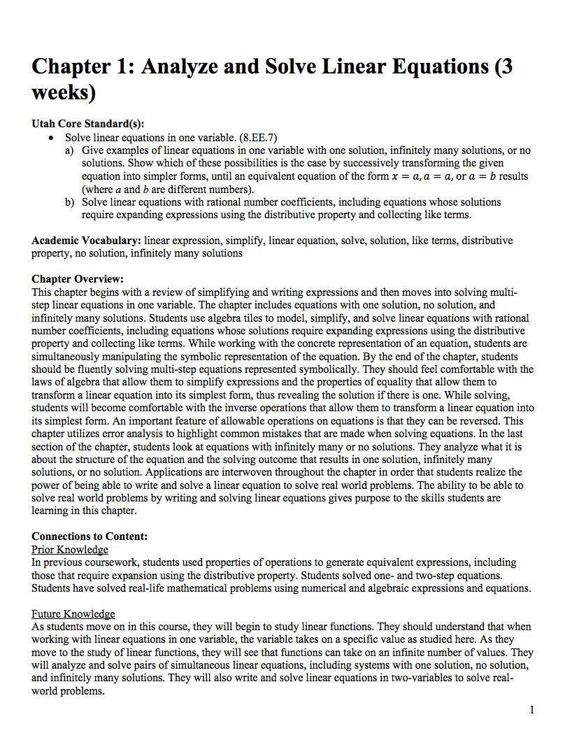 Analyze and Solve Linear Equations Workbook