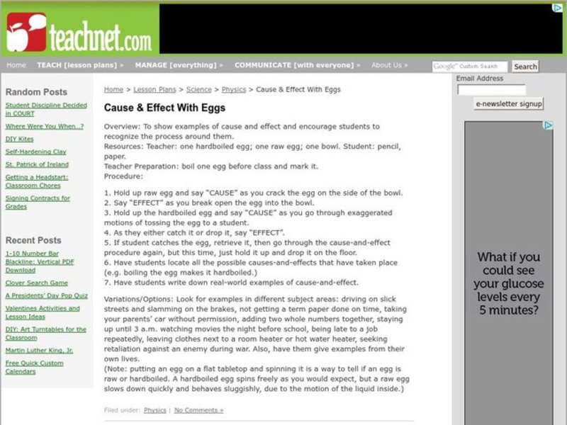 Cause and Effect Lesson Plan