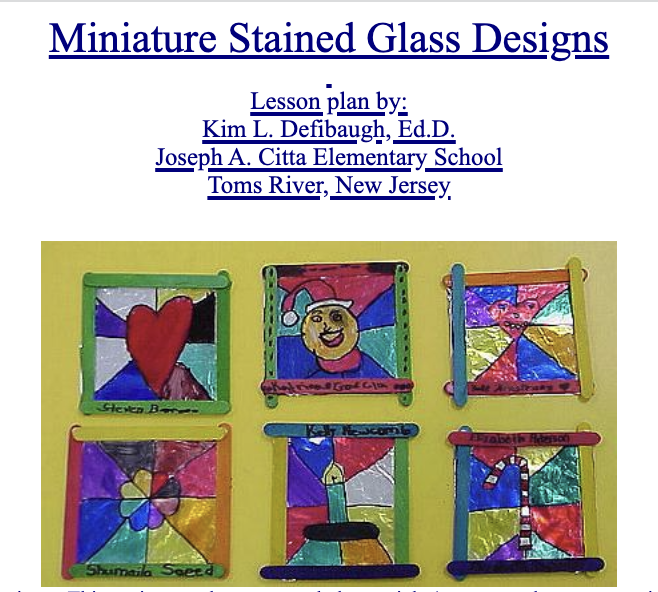 Miniature Stained Glass Designs Lesson Plan