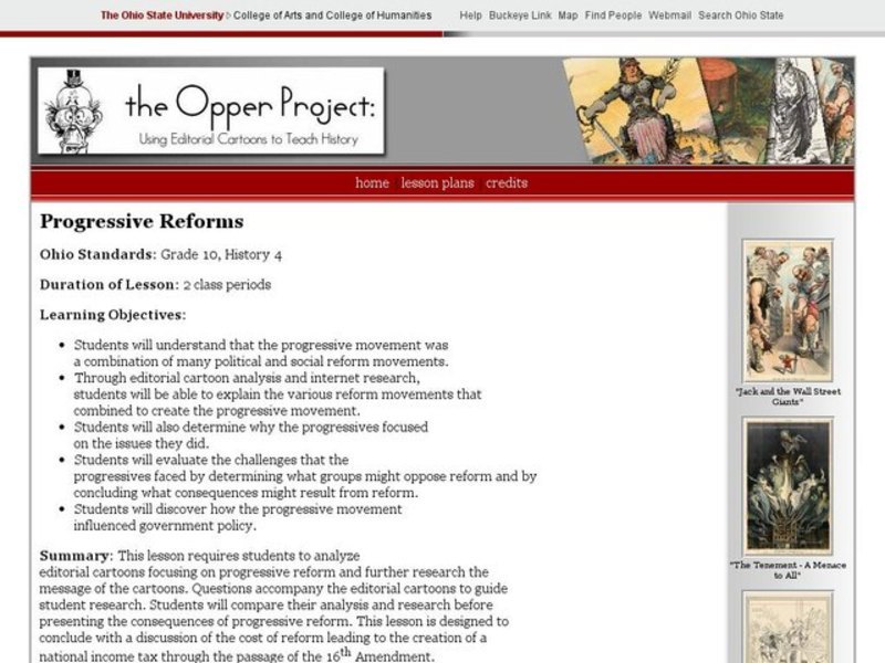 Progressive Reforms Lesson Plan