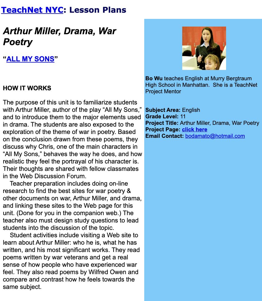Literature: War-Themed Poetry and Drama Lesson Plan