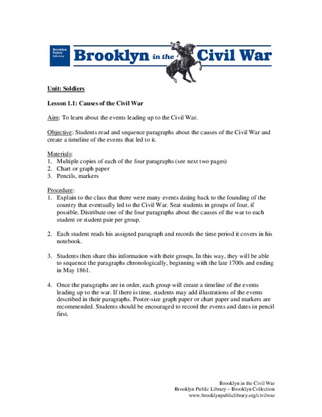 Causes of the Civil War Lesson Plan