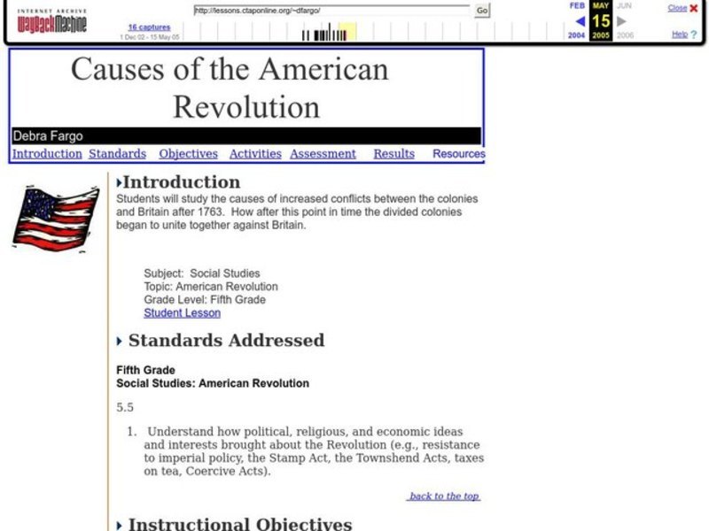Causes of the American Revolution Lesson Plan