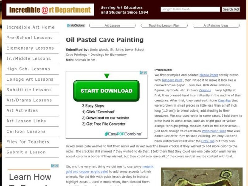 Cave Painting Lesson Plan