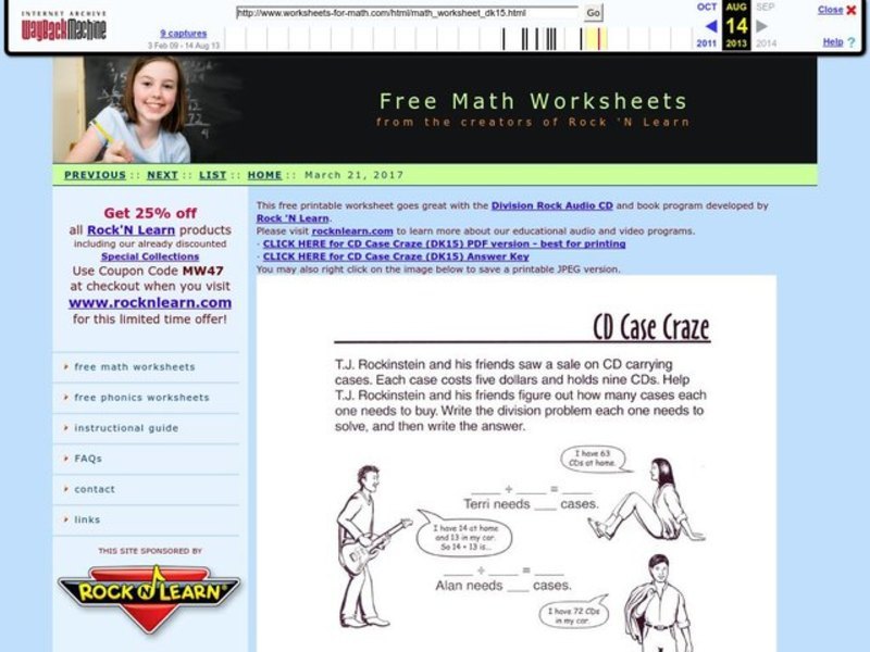 CD Case Craze Worksheet