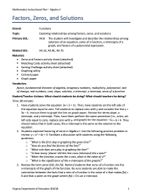 Factoring for Zeros Lesson Plan