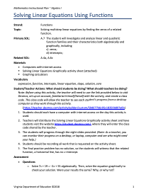 Solving Linear Equations Lesson Plan