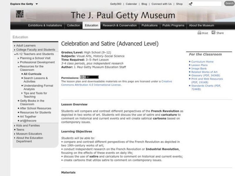 Celebration and Satire Lesson Plan