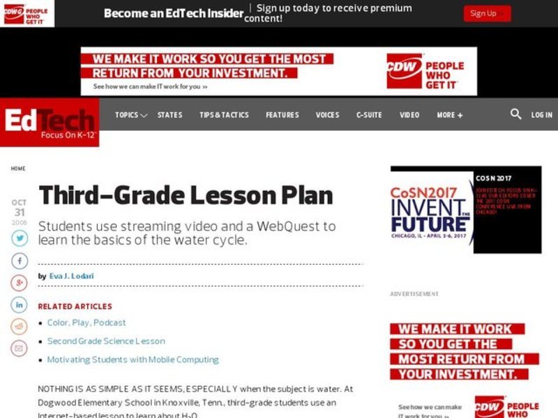 W Is for Water Lesson Plan