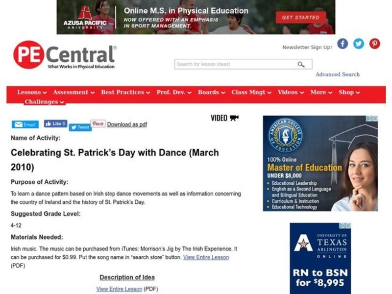 Celebrating St. Patrick's Day with Dance Lesson Plan