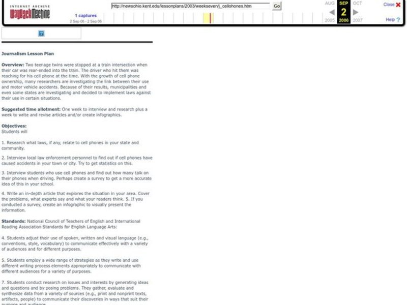 Cell Phones Create Dangers Lesson Plan