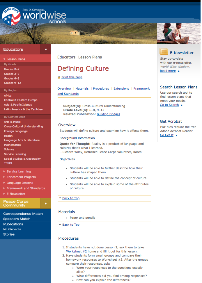 Defining Culture Lesson Plan