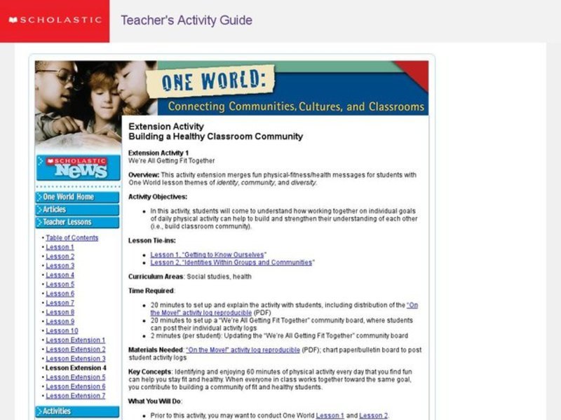 Extension Activity Building a Healthy Classroom Community Lesson Plan