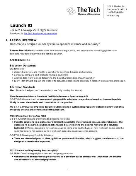 Launch It! Lesson Plan