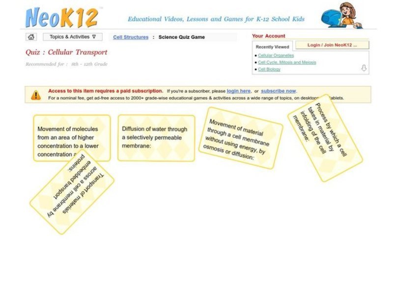 Cellular Transport Interactive