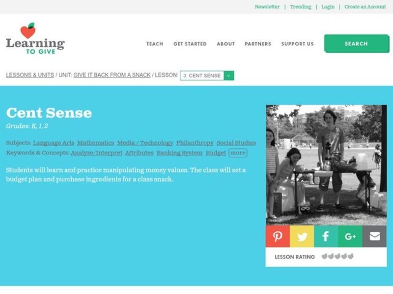 Cent Sense Lesson Plan