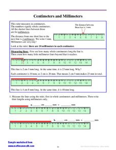 Centimeters and Millimeters Worksheet