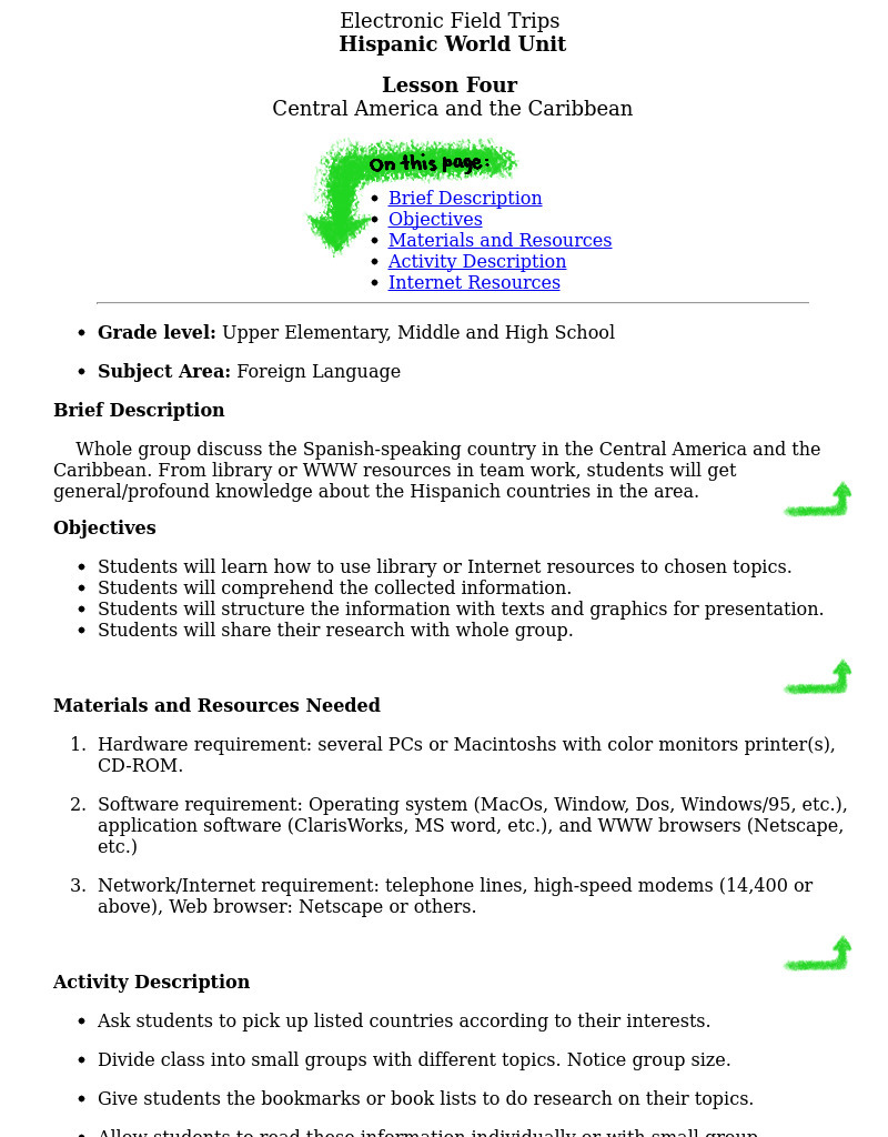 Central America and the Caribbean Lesson Plan