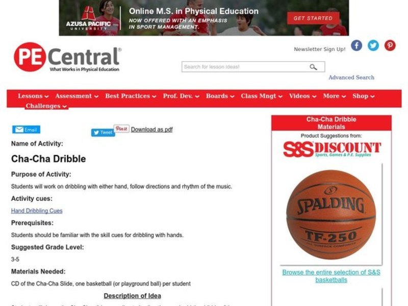 Cha-Cha Dribble Lesson Plan