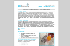 Chair Lift Challenge Lesson Plan