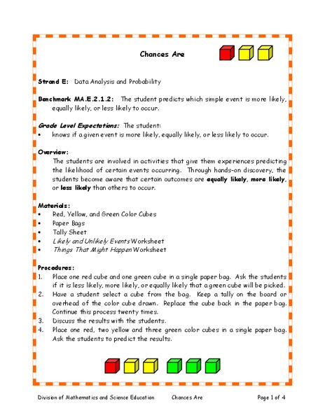 Chances Are Lesson Plan