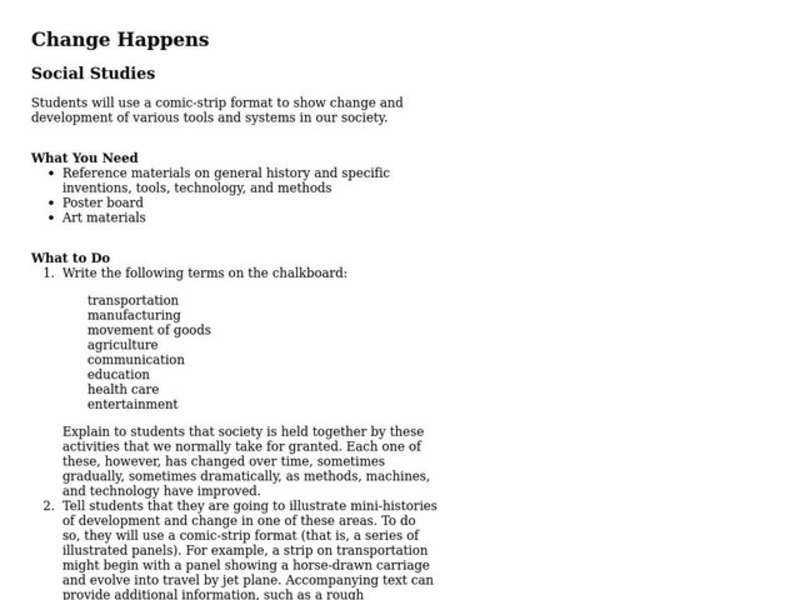 Change Happens Lesson Plan