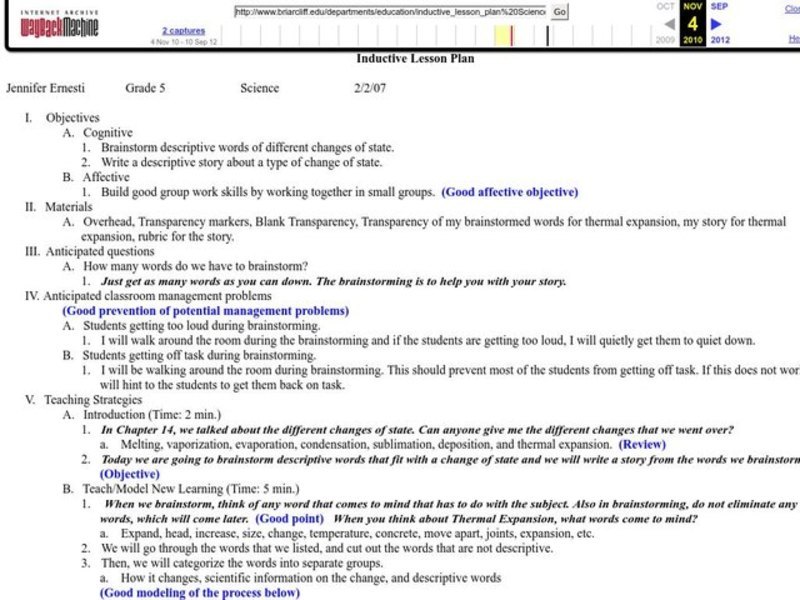 Change of State Lesson Plan