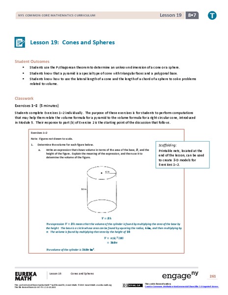 Cones and Spheres Lesson Plan