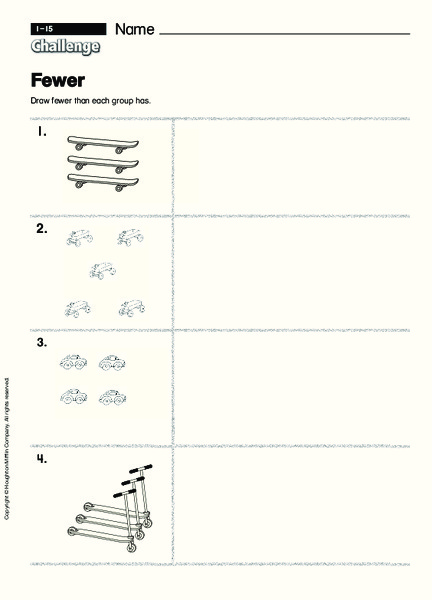 Challenge: Fewer Worksheet