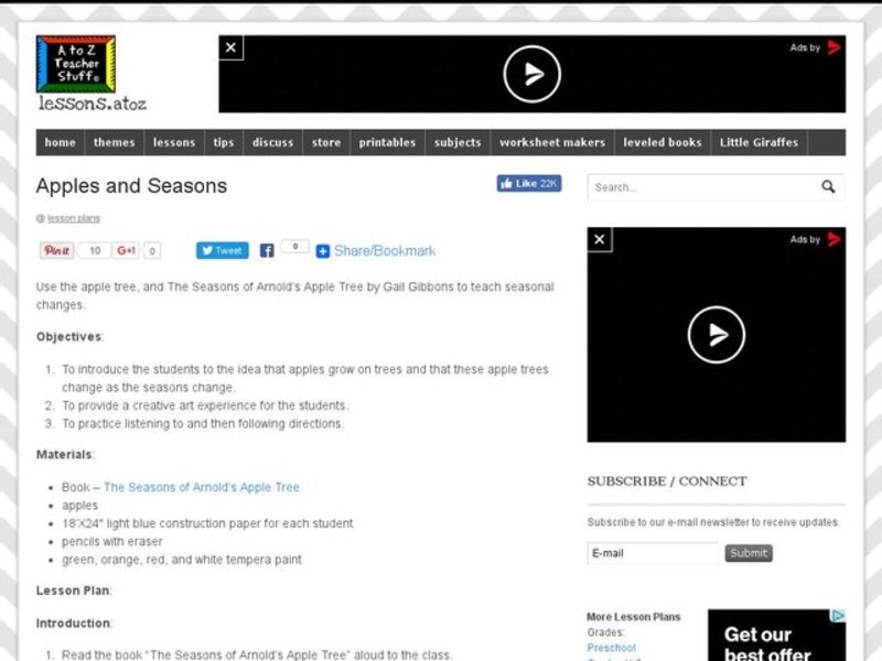 Apples and Seasons Lesson Plan