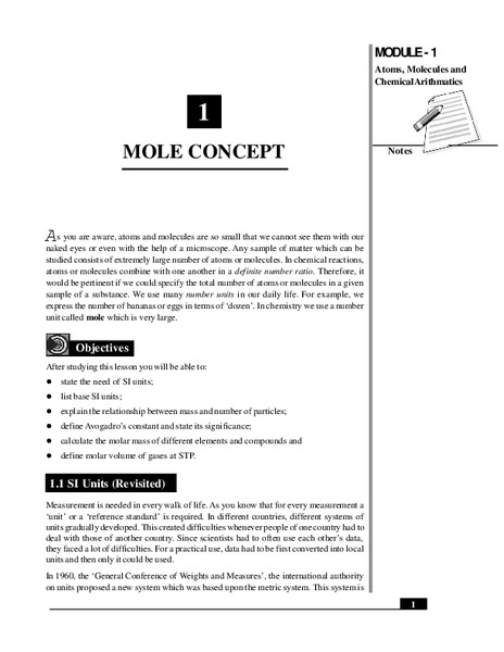 Mole Concept Handout