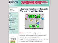 Changing Fractions to Percents Interactive