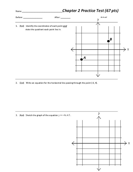 Chapter 2 Practice test Worksheet